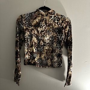 Animal print long sleeve T-shirt, women’s size small